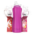 Cirkul 32oz. Hot Pink Stainless Steel Water Bottle Starter Kit with Pink Lid and 2 Flavor Cartridges (1 LifeSip Strawberry, 1 GoSip Passion Fruit Dragon Fruit) No Sugar, Zero Calorie Drink Mix