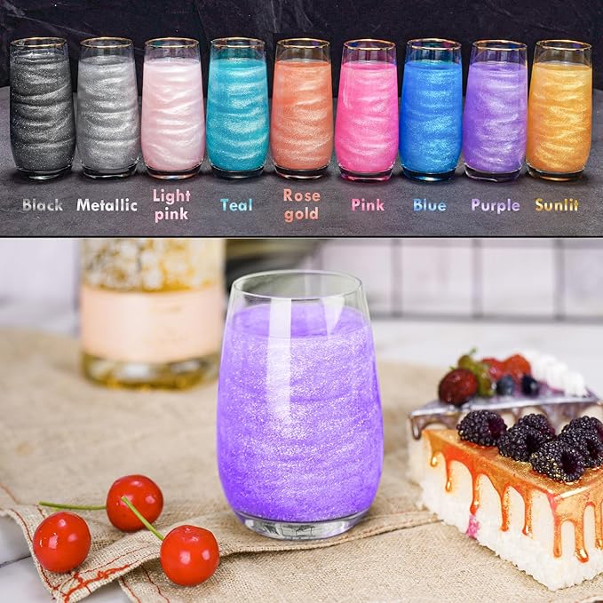 NiHome Edible Food-Grade Glimmer Powder Glitter Luster Dust Metallic Food Decorating Sprinkle Glimmery Dust for Drink Wine Beverage Cake Candy Dessert Bakery Restaurant Vegan (0.18oz/5g, Purple)