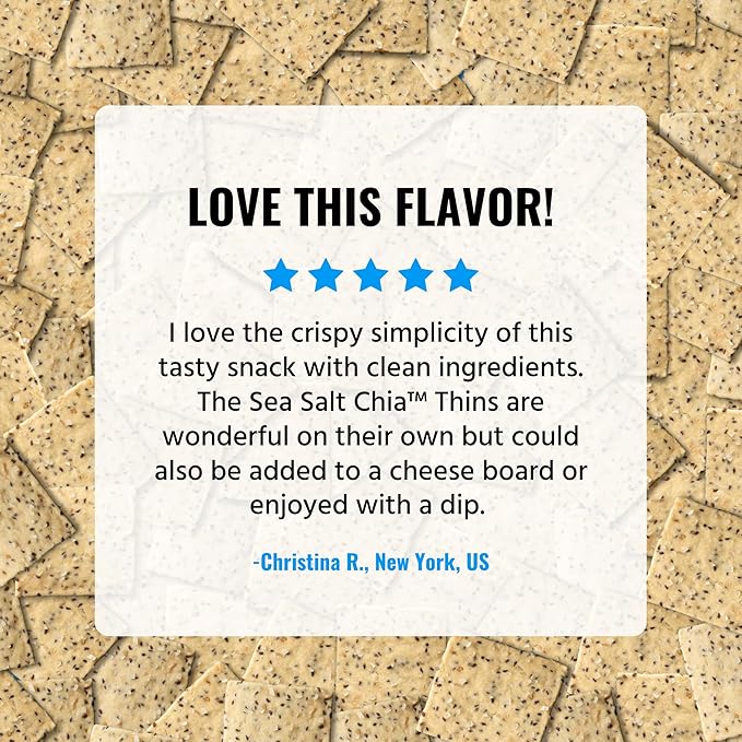 Every Body Eat Snack Thins, Allergen Friendly, Vegan, Gluten Free and Dairy Free (2 Count, Sea Salt Chia)