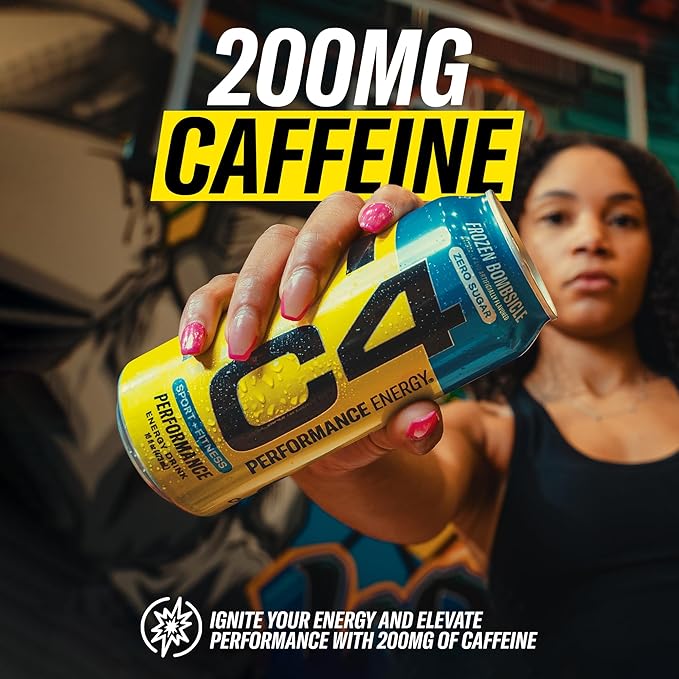 Cellucor C4 Energy Carbonated Zero Sugar Energy Drink, Pre Workout Drink + Beta Alanine, Sour Gummy Splash, 16 Fl Oz (Pack of 24)