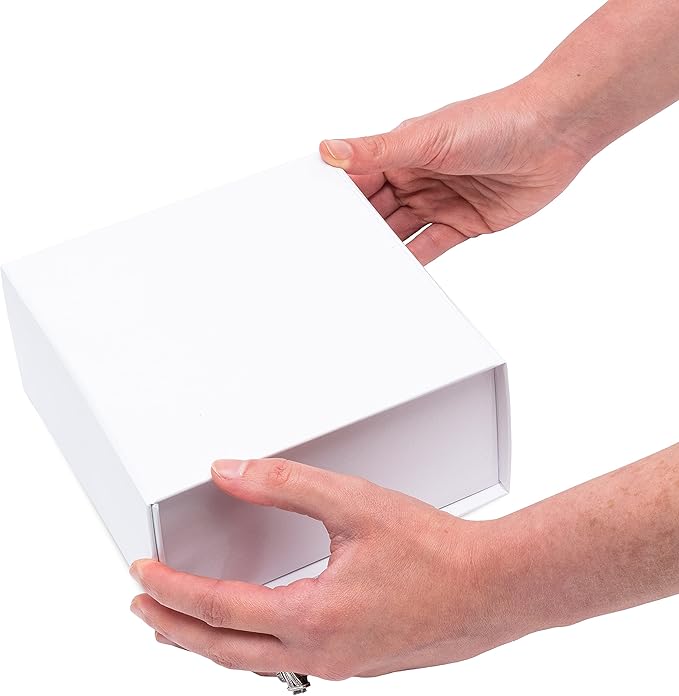 Prime Line Packaging Christmas Gift Boxes with Lids, Holiday Gift Boxes for Presents, Mini White Gift Box for Small Business, Birthdays, Weddings, Jewelry Storage, Bulk, 6x6x3, 15 Pack