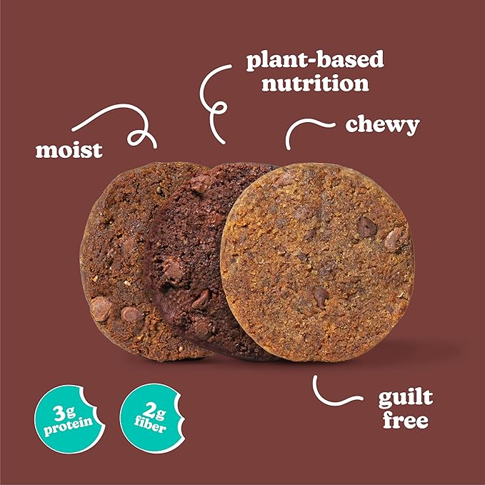 Love + Chew Superfood Soft Baked MINI Cookies, Chocolate Lover Variety, Plant Based Cookie Made With Almonds and Dark Chocolate for Kids and Adults, Vegan Snacks, Gluten Free, Paleo, Non GMO, 18 Pack