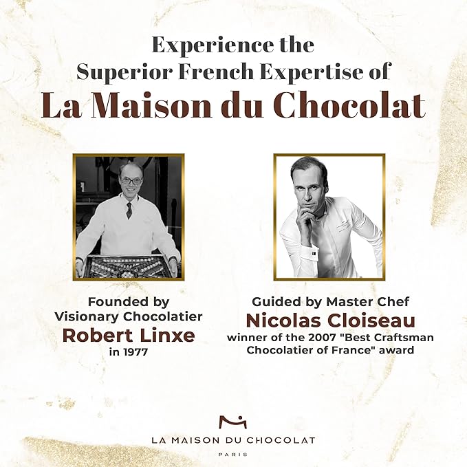 La Maison Du Chocolat Premium Macaron Gift Box - 24pcs Gourmet French Dark Chocolate Filling with Shells in Assorted Flavors