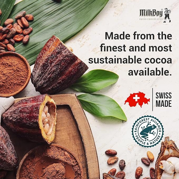 Milkboy Swiss Chocolates Gourmet Chocolate Bars - Handmade Milk and White Chocolates Bar - Premium Quality, Kosher, GMO-Free - 5 Pack Mixed Variety Gift Box