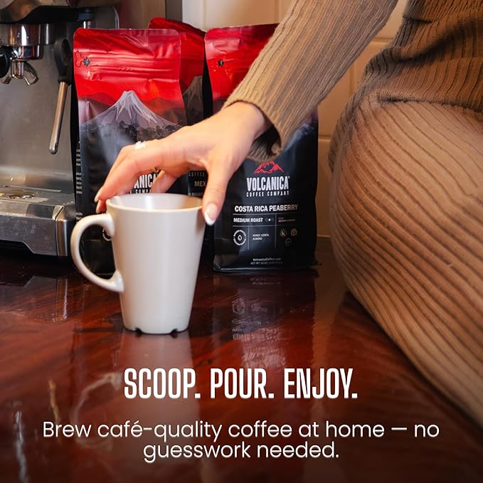 Volcanica Espresso Coffee, Dark Roast, 100% Arabica, Espresso Grind, Bold Sweet Flavor, Fresh Roasted, Kosher, Vegan, Gluten-Free, 5 lbs