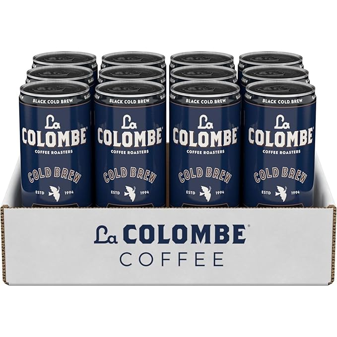 La Colombe Coffee, Cold Brew Black, Unsweetened, 11 fl oz Cans (Pack of 12), Coffeehouse Quality, Natural Sweetness, Specialty Grade Coffee Beans, Ready-to-Drink On-the-Go