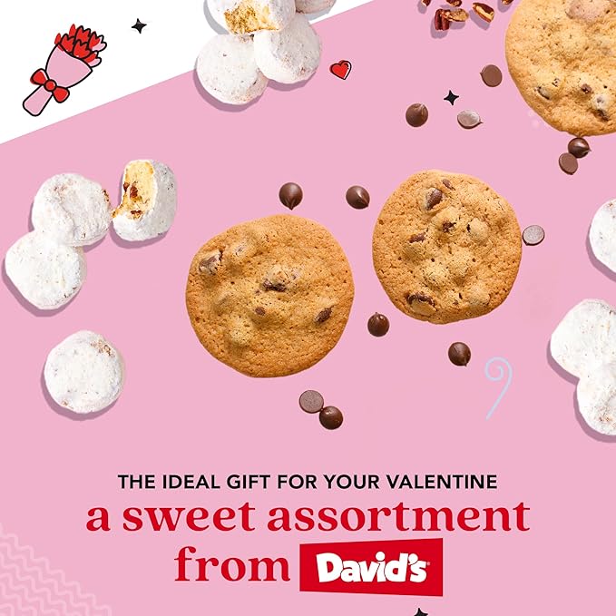 David’s Cookies Thin Crispy Cookies and Butter Pecan Meltaways Gift Bucket - Delicious Gourmet Food Gift For Her, Him and Family 1.3Lbs