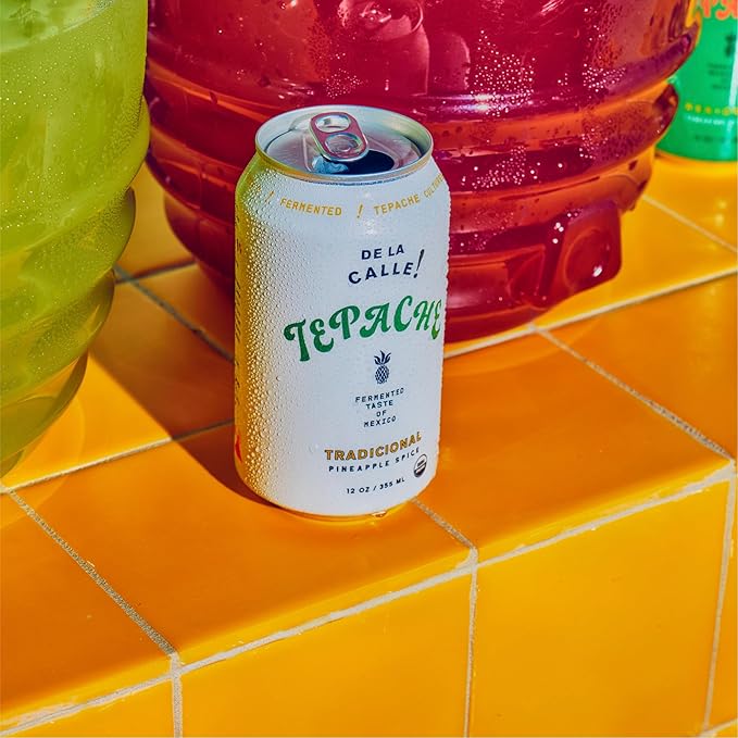 De La Calle Tepache - Pineapple Spice - Modern Mexican Soda - Craft Fermented Pineapple Sparkling Beverage - Certified Organic, Antioxidant Rich, Non-Alcoholic, Healthy Soda, Low Sugar, Low Calorie, Non-GMO