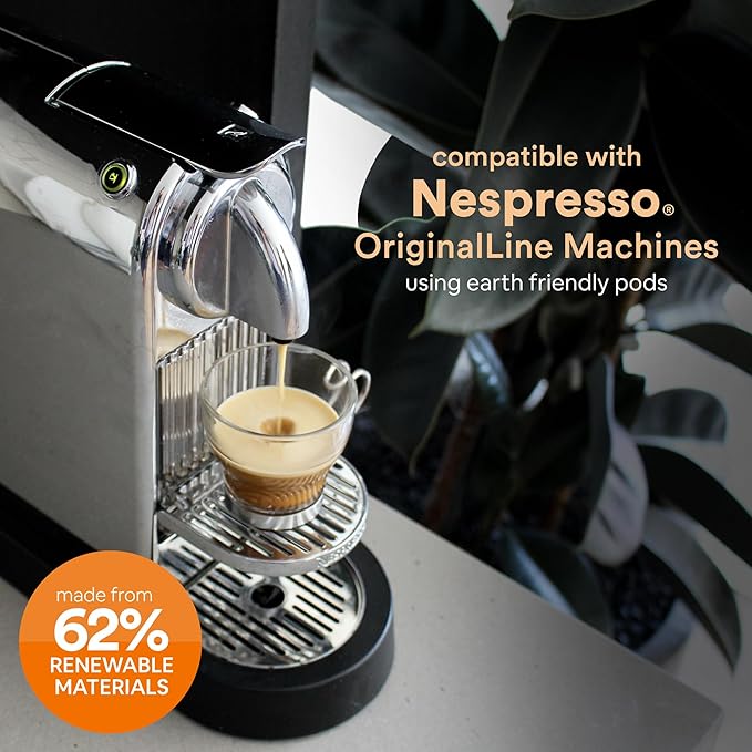 WOKEN COFFEE Compostable Nespresso Pods - Arabica Medium Roast Italian Espresso Coffee Capsules Compatible With Nespresso Coffee Machine (40 Pod Count, 4 Boxes)