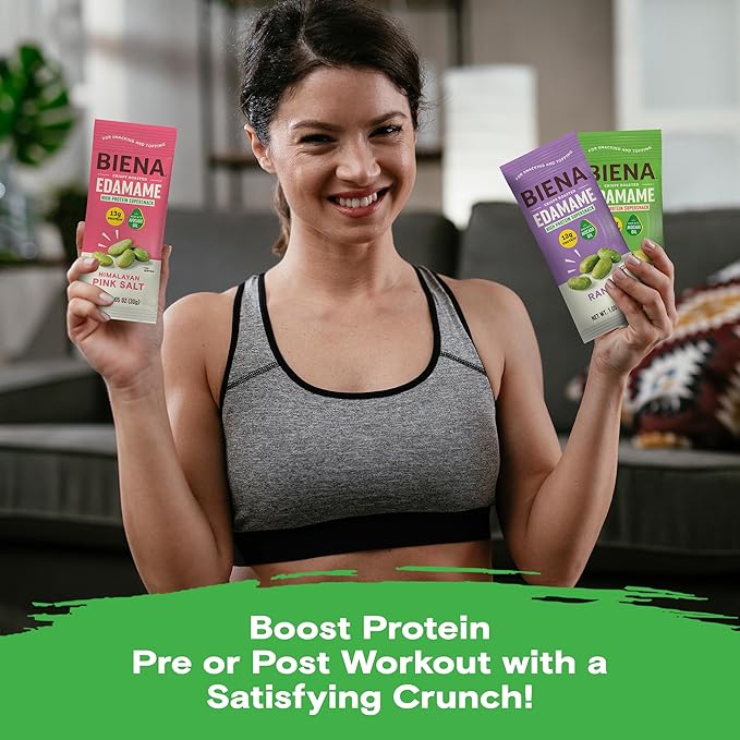 Biena Crispy Roasted Edamame Beans Snack – High Protein Low Carb Snack for Adults & Kids, 12g-13g Protein per Serving - Made w/Avocado Oil – Vegan, Gluten-Free – 18-Pack 1.05oz Variety Pack