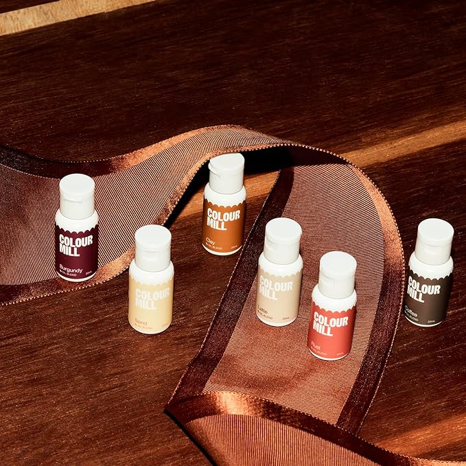 Colour Mill Outback Pack Oil-Based Food Coloring, 20 Milliliters Each of 6 Colors: Burgundy, Clay, Coffee, Latte, Rust and Sand 4.08 Fl Oz 120 milliliters