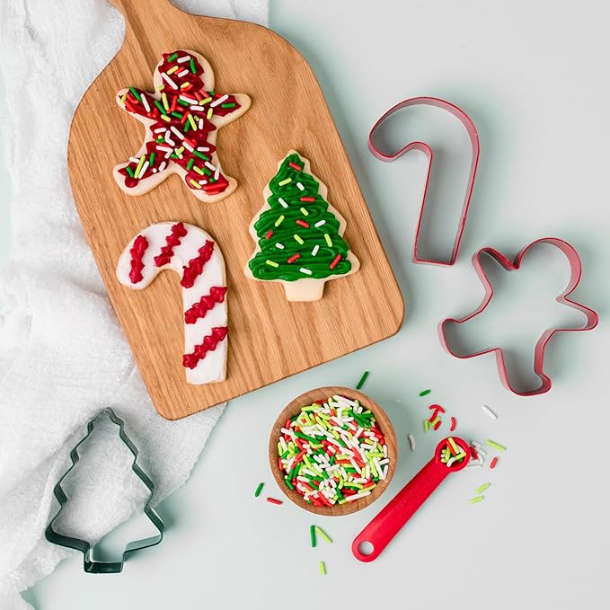 Sweets Indeed Frosting Kit plus Sprinkles Frosting Tubes nozzles 11.71 ounces Perfect for baking and cookie decoarting (Holiday Cookie Cutter Set)