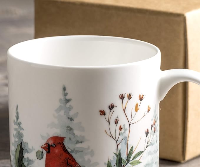 Maison d' Hermine Coffee Mug with Handles Fine Bone China Mugs Pack of One Tea Cups for Hot Beverages Cappuccino Latte Home Restaurant Office Perfect for Gift (Morzine - Morzine, 15 Ounce)