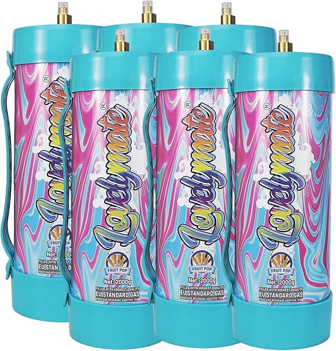 Whipped Cream Charger Tank 3.3L 2000G Whip Cream Charger Cylinder Food Grade Flavored (Tips Included) (6, Fruit pop)