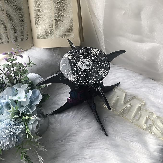 FUNSHOWCASE Witchy Altar Table Stool Epoxy Resin Casting Silicone Mold Pack of 2 Cresent Moon Crystal Snake