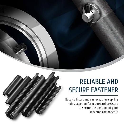 ZELCAN 400pc Roll Pin Set, M1.5 M2 M2.5 M3 M4 M5 M6 Slotted Metric Spring Pins in Various Lengths, Steel Split Expansion Pin Hardware Assortment Kit