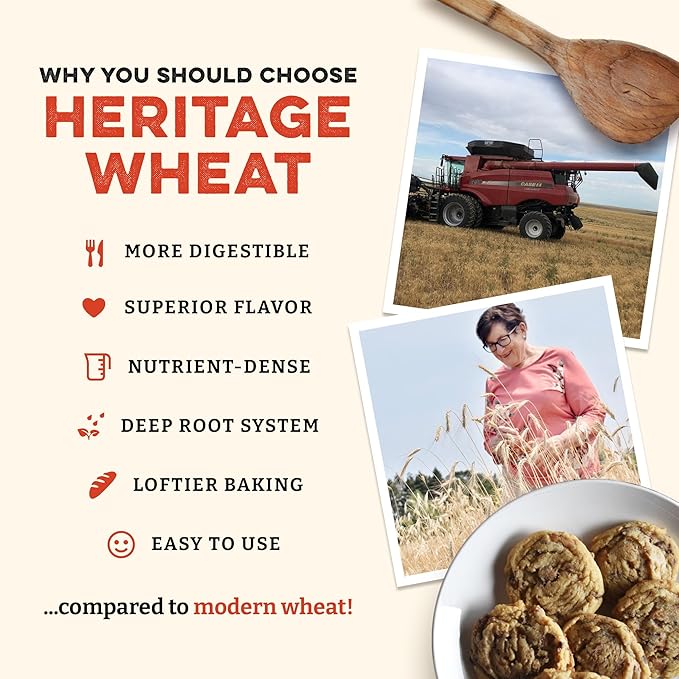 Sunrise Flour Mill Heritage Organic White Flour | USDA Organic All Purpose Flour Unbleached - Non-GMO, Kosher, Glyphosate Free, High Protein for Baking, Unbromated White Wheat (2 Pounds (Pack of 1))