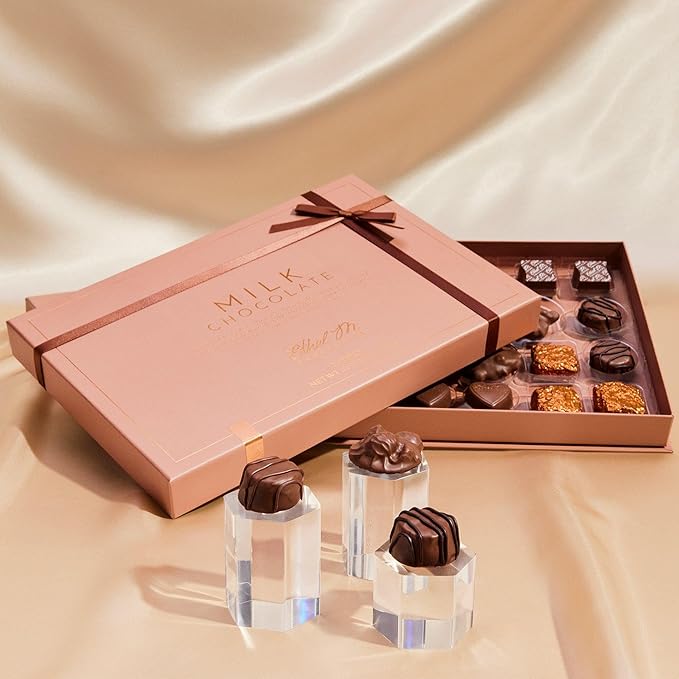 Ethel M Chocolates Premium Milk Chocolate Collection Chocolate Gift Box Candy Assortment, 24 Pieces of Creamy, Smooth and Rich Chocolate Gems