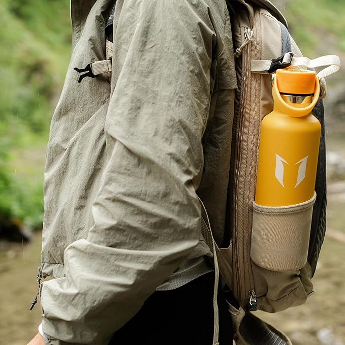 Super Sparrow Insulated Water Bottle - 17 Oz / 25 Oz / 32 Oz - Standard Mouth FlipFlow Flask - BPA Free, Leak Proof Drink Bottle- Ergonomic Straw Water Bottles for Work, Gym, Travel, Sports