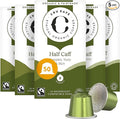 Cru Kafe USDA Organic Half Caff Espresso Coffee Capsules (50 Pods) Fairtrade Coffee Pods Compatible with Nespresso Original Line and Pixie Machines