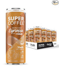 SUPER COFFEE Espresso, Iced Keto Coffee (0g Added Sugar, 90 Calories) [Vanilla] 11 Fl Oz, 12 Pack | Smart Coffee Drink - SoyFree GlutenFree