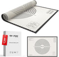 36 * 24 inches Black, Non-Slip Silicone Baking Sheets - Baking Mat with 0.7mm Thickness - Non-Stick Pastry & Cookie Mat for Kitchen Counter for Rolling Out Dough with Measurements.