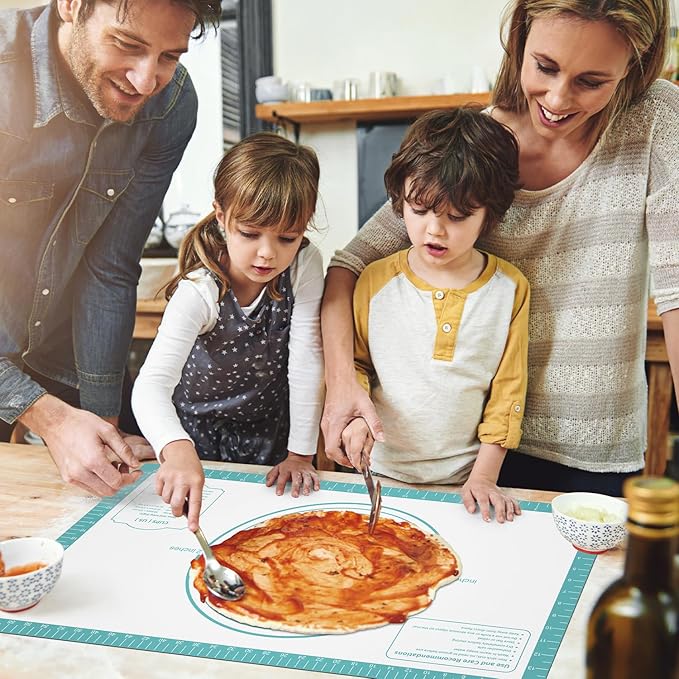 Non-Stick Silicone Pastry Mat, Thick Silicone Baking Mat - Dough Mat for Rolling, Silicone Mat for Baking Cookies Macarons Bread, Extra Large 26 x 16 Inch