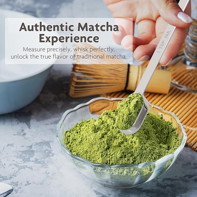 2g (1tsp|5ml) Matcha Scoop, Stainless Steel Slender Measuring Spoon for Matcha Tea Powder