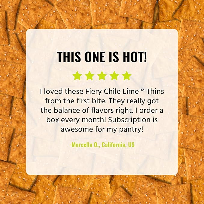 Every Body Eat Snack Thins, Gluten & Dairy Free, Vegan, School Safe Lunch Snacks, Fiery Chile Lime (20 Single Serve Bags, 1.1oz)