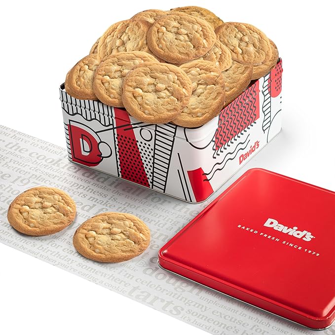 David's Cookies Freshly Baked Cookies - Delicious Handmade Soft Variety - Exquisite Gourmet Gift for Friends & Family on Special Occasions - Macadamia Nut 2lbs