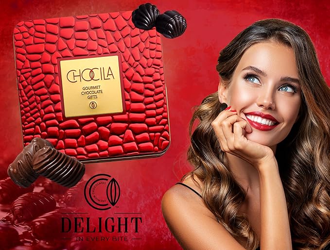 Chocolate Gift Basket, Gourmet Chocolates Variety Snack Box, Assorted Food Arrangement Platter, Birthday Present, Holiday, Corporate Parties, Sympathy, Candy Gifting Idea, Him, Her, Men, Women, Family (Ruby Red)