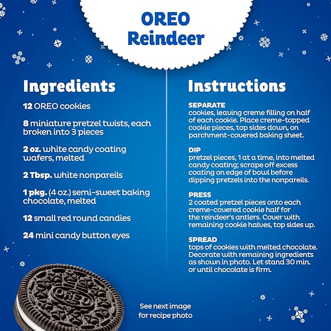 OREO Chocolate Sandwich Cookies, Holiday Cookies, 12 - 4 oz Stocking Stuffer Packs