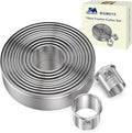 Round Cookie Biscuit Cutter Set 12 Pieces Graduated Circle Pastry Cutters 18/8 Stainless Steel Cookie Cutters1inch - 4 1/2inch Donut Cutter Ring Molds GIFT Package