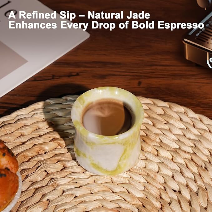 Handcrafted Natural Jade Shot Glasses – Set of 2 | 1.3 oz Whiskey, Espresso & Tequila Cups in Unique Bamboo Joint Shape, Oriental Inspired Luxury Gift for Men & Whiskey Lovers