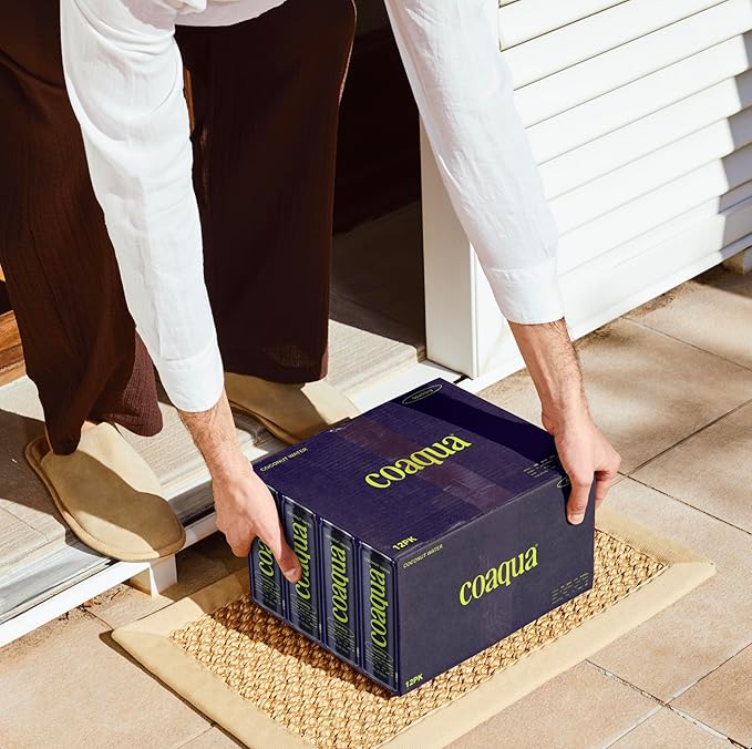 Coaqua Sparkling Coconut Water, 12 Pack, Natural Electrolytes for Hydration, Refreshing Sparkling Electrolyte Drink, Pure Coconut Water Not from Concentrate, Fat Free, 16.9 Fl Oz Cans