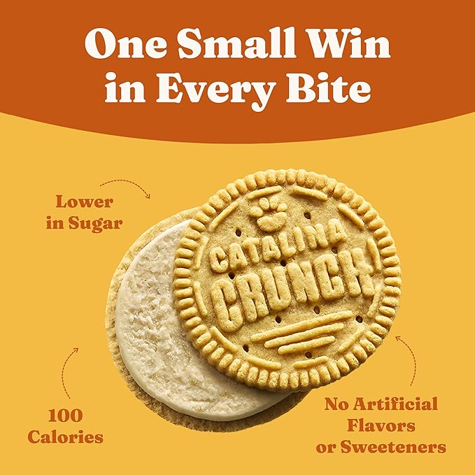 Catalina Crunch Protein Cookies, 4g Protein per Serving | Low-Sugar Sandwich Cookies | Gluten Free, Vegan | Keto Dessert Snacks - Peanut Butter, 5.9 oz. (14 Count) (Pack of 2)