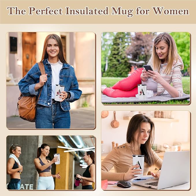 20 Oz Insulated Coffee Cup with Lid Car Tumbler Travel Mug Women Wife Anniversary Her 1 2 3 5 6 7 8 10 14 15 20 25 40 50 60 Year Cotton Copper Gifts Ivory Bronze Leather Iron Paper First 5th 6th 10th