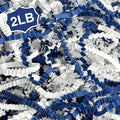 2LB Crinkle Cut Paper Shred Filler for Bag Gift Box Basket Paper Shreded Stuffing Decoration for Valentine's Day Holiday Party (Blue&White)