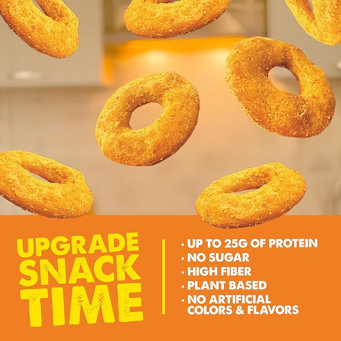 Crisp Power Protein Pretzels, NEW Cheddar, High Protein Vegan Keto Snack, 25 G Plant Based Protein, Low Carb Crunchy Pretzel Snacks, No Added Sugar, No Seed Oils, 1.75 oz Bags, 6 Pack