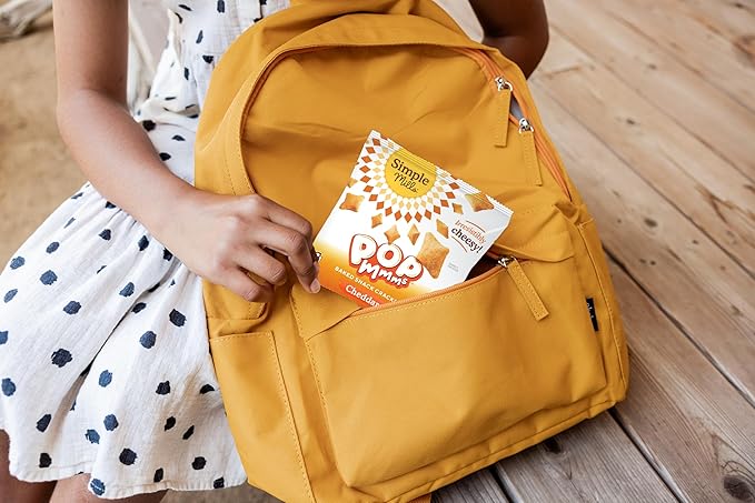 Simple Mills Pop Mmms Cheddar Baked Snack Pack Crackers, Gluten Free, 8 Pack (Pack of 4)