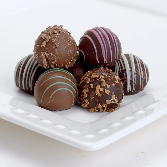 CRAVINGS BY ZOE Gourmet Chocolate Truffle Gift Box | 16 Count | Assorted Gourmet Milk & Dark Chocolate Candy Food Gift Basket Anniversary, Birthday, Get Well, Holiday, Thank You Men Women Mom Her