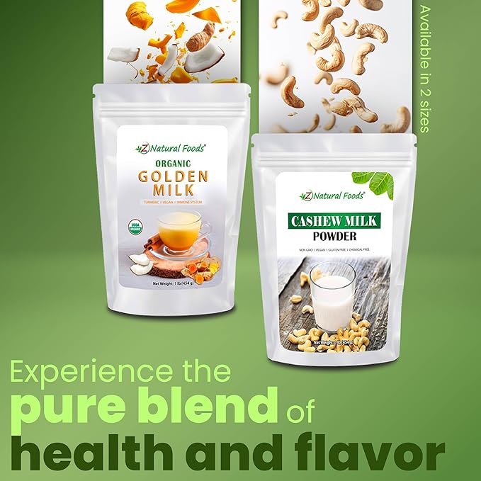 Z Natural Foods Organic Cashew Milk Powder - All Natural Creamer - Perfect For Coffee, Smoothies, Cereal, Drinks & Baking - Vegan, Gluten Free, Non GMO, Kosher, & Dairy Free - 5 lbs