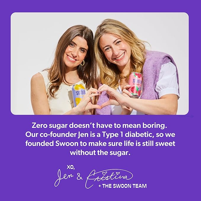 Swoon Ginger Lemonade - Sugar Free Lemonade, Low Carb, Keto & Paleo-Friendly, Gluten-Free - Zero Sugar Drinks Made with 100% Lemon Juice Concentrate & Sweetened by Monk Fruit, 12 Fl oz (Pack of 12)