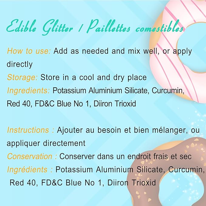 Edible Glitter - 4 Colors Edible Luster Dust Metallic Food Grade Coloring Glitter for Drinks, Baking, Cake Decorating - Edible Dust Powder Shimmer Sprinkle Powder for Icing, Wine, Chocolate, Candy