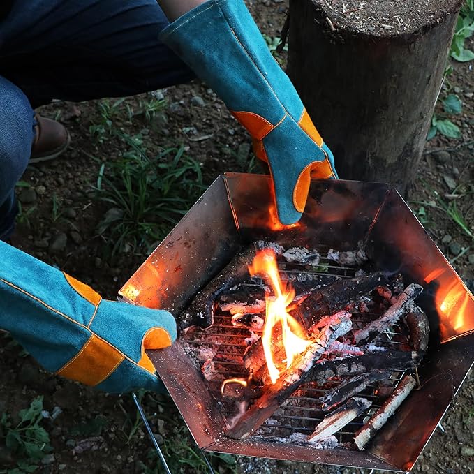 BEETRO 932℉ Heat Resistant Forge/Mig/Stick Welding Gloves for Oven/Grill/Fireplace/Furnace/Stove/Pot Holder/Wood Burner