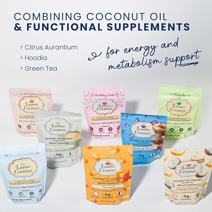 Leaner Creamer Coconut Creamer with Superfood Ingredients – Non-Dairy, Sugar-Free, Keto, Gluten-Free Powdered Coffee Creamer – Pumpkin Spice – 280g