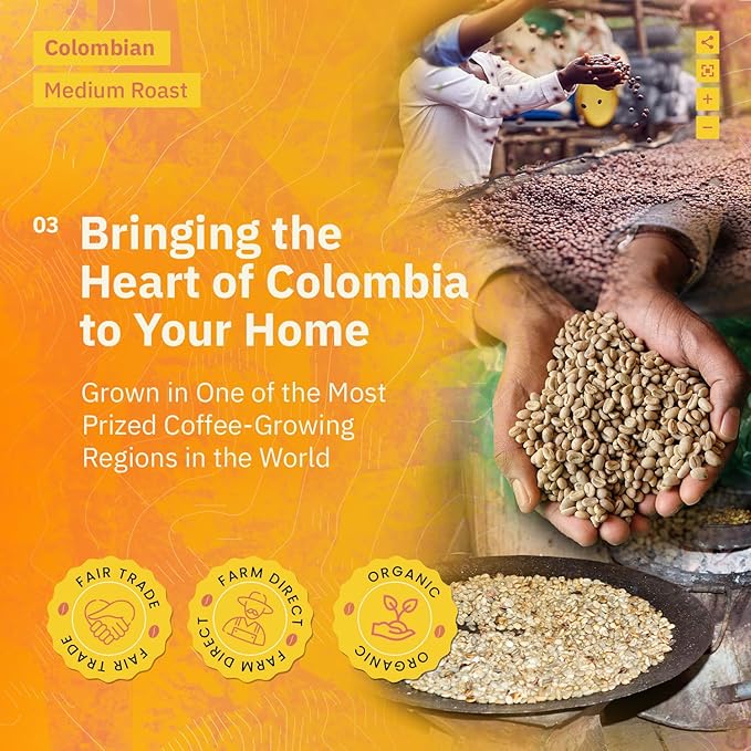 Kochere Colombian Specialty Whole Bean Coffee – 1LB Medium Roast – Single Origin, Farm Direct, Freshly Roasted to Order – Smooth, Chocolate & Berry Notes