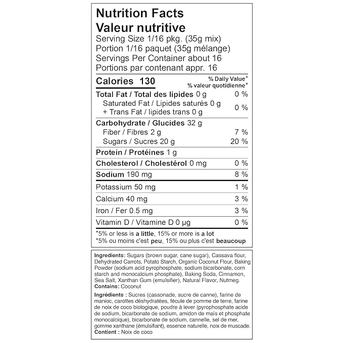 XO Baking Co. Gluten Free Carrot Cake Gourmet Cake Mix; Contains Real Carrots; Non-GMO; Kosher; Rice Free; Soy Free; Dairy Free; Peanut Free; No Preservatives; No Artificial Flavors or Colors, 6-Pack