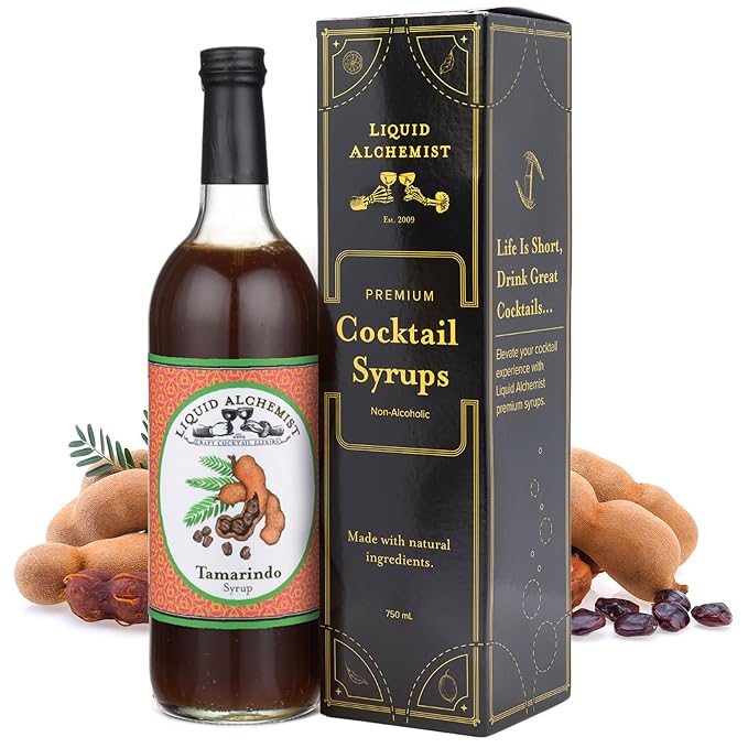 Liquid Alchemist Tamarind Syrup for Cocktails - Real Ingredients Make our Tamarindo Syrup the Perfect Spicy Margarita Mix - Made Fresh with All Natural Tamarind Concentrate (25 oz)