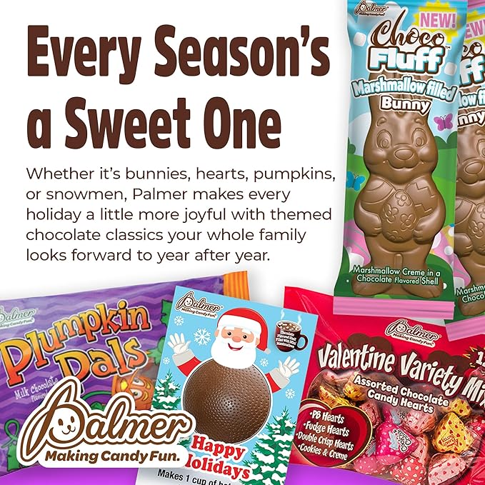 Palmer Hot Chocolate Bomb with Marshmallows, Milk Chocolate Shell Filled with Marshmallows, Fun Holiday Treat or Gift, Just Add Hot Milk or Liquid, Making Candy Fun Since 1948 (1 Pack)